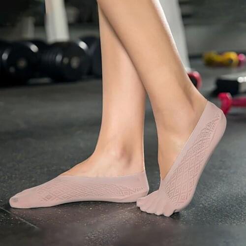 Women Five Toes Socks Ultrathin Five-finger Invisible Boat Sock Ankle Socks Summer Anti-skid Anti-friction Breathable Velvet