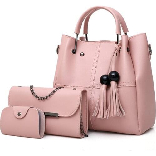 Women Shoulder Bags 2021 New Fashion One-Shoulder Portable Messenger Bag Ladies Three-Piece Tassel Composite Bags