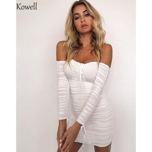 Hot Sale Off Shoulder Strapless Mini Summer Dress Women Short Sleeve Backless Sheath Sexy Bodycon Dress Ladies Casual Dresses