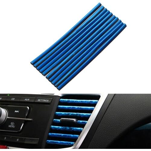 10 Pieces Air Conditioner Outlet Grille Decoration U Shape DIY Chrome Styling Moulding Car Air Vent Trim Strip Car Accessories