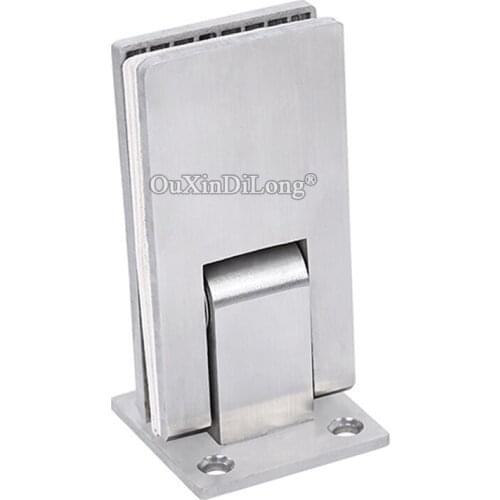 Brand New 2PCS 304 Stainless Steel Shower Glass Door Hinges 90 Degree Wall to Glass Clamps Hinges Brushed