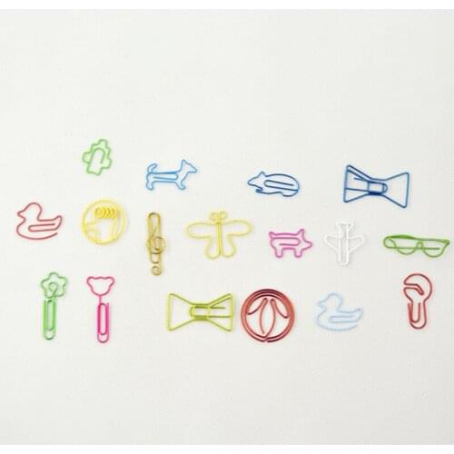 20Pcs/Lot Mixed Package Cartoon Shape Paper Clips Kawaii Stationery Photos Tickets Notes Letter Paper Clip Office Stationery