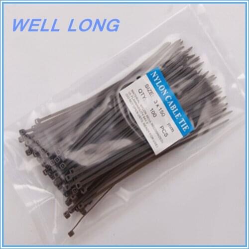 200pcs/lot 3*150mm Gray Self-Locking Nylon Wire Cable Zip Ties, Cable Ties
