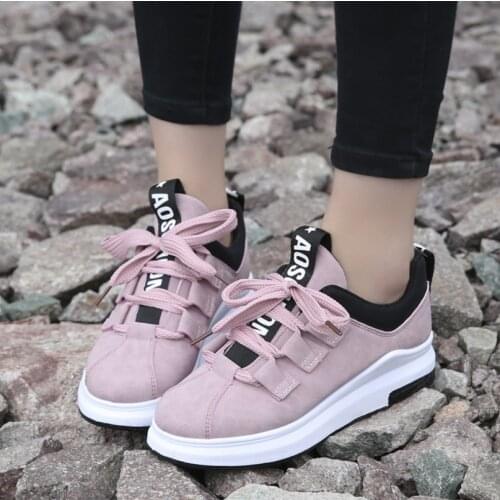2020 Spring Women Fashion Sneakers Female Running Leather Casual Shoes Pink Woman Casual Shoes