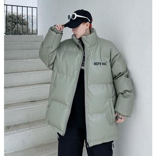 2021 Mens Winter Clothing Cargo Korea Black White Parka Windbreaker Fleece Thick Warm Coats Military Overcoats