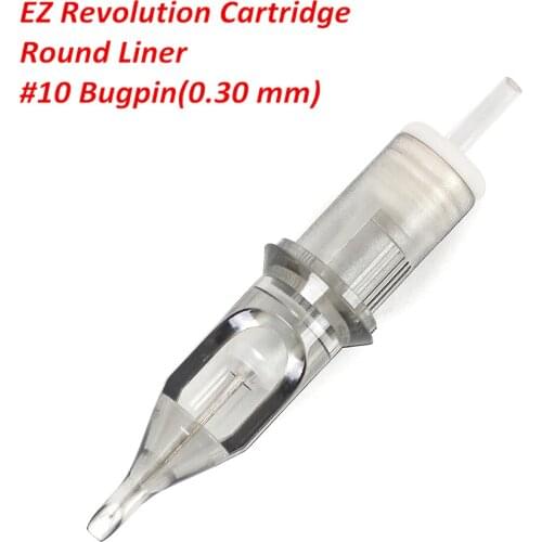 5 Pieces EZ Revolution Cartridge Needles #10 Bugpin Round Liner Tattoo Needles Compatible with Cartridge System Tattoo Machine