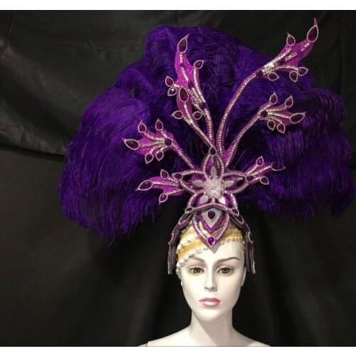 Latin dance Samba accessories Fashion exquisite headdress feathers Delicate dance shows accessories