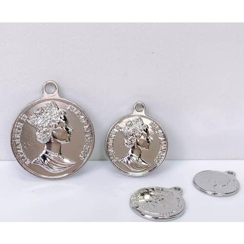 White K Color Portrait Metal Eardrop Pendant Charms Necklace Earrings Accessories Supplies for Jewelry Diy Material 10pcs