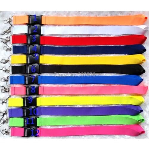 Free shipping 30pcs mix colour Solid Blank neck lanyard phone for collection ID holders ch-23