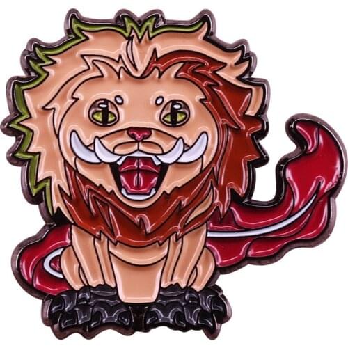 HOSENG The Sin of Grindelwald God Beast Zuwu Brooch Pride Brown Lion Psychedelic Art Badge Lapel Shirt Enamel Jewelry Pin HS_580
