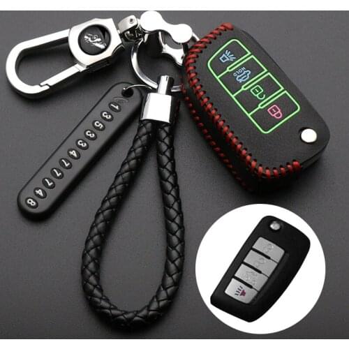 4 Buttons Luminous leather car Key Cover Case For Nissan Qashqai J11 X-trail Murano MAXIMA ALTIMA Juke key Car styling