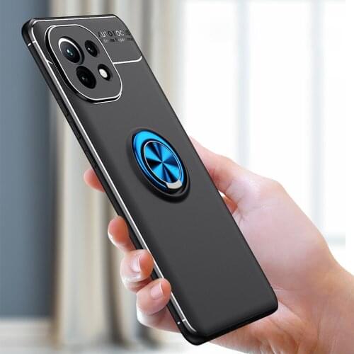Mi11 Case Magnetic Car Holder Case For Xiaomi Mi 11 Lite Case 360 Rotating Finger Ring Phone Cover For Mi11 Pro Ultra Capa Shell