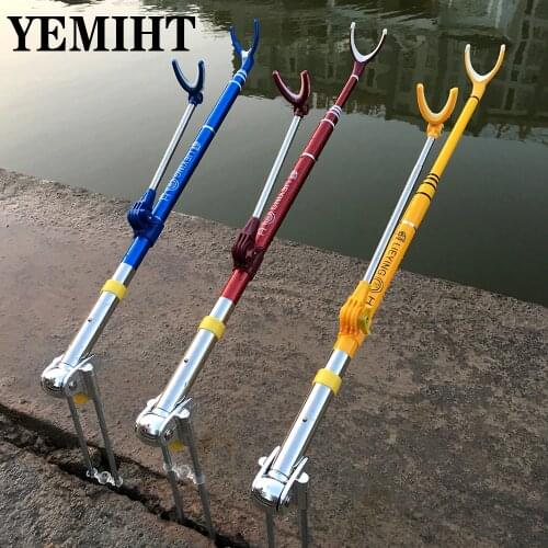 YEMIHT Fishing Pole Stand Bracket for Fishing Rods Carbon Fiber Adjustable Telescoping Fishing Tool 1.7/2.1/2.4M