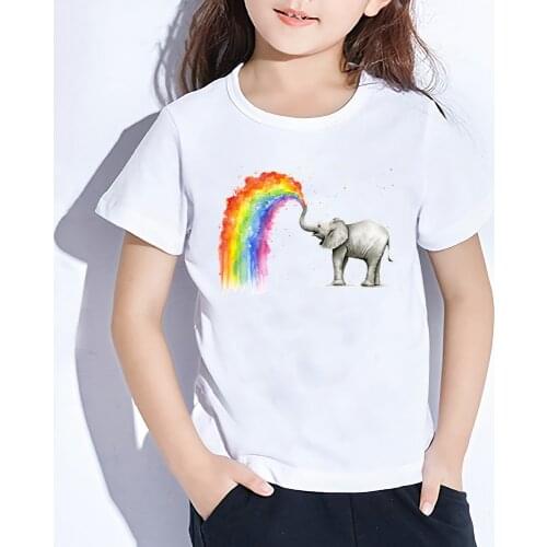 Elephant Children Short Sleeve T-shirt Boys Girls Harajuku T Shirts Fashion Print Kawaii Tops Kids Summer Tees Clothes,YKP155