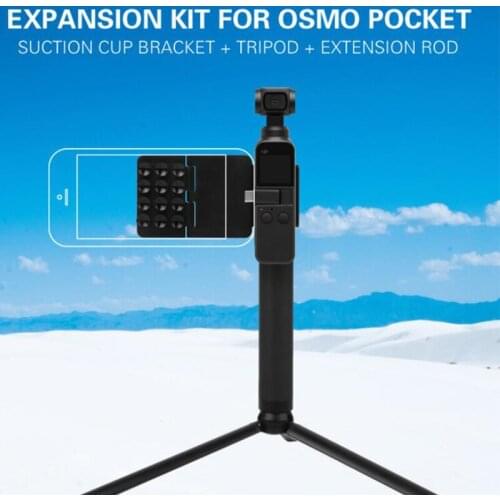 DJI Pocket 2 Suction Cup Bracket Smartphone Holder Tripod Extension Rod Stick for DJI OSMO POCKET Gimbal Accessories