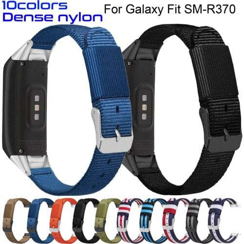 For Samsung Galaxy Fit SM-R370 Smart Bracelet Nylon Strap Band Replacement Sport Watchband Stripe Canvas Wristband