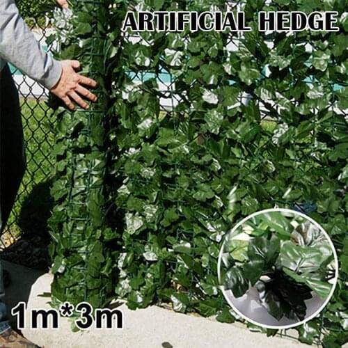 1*3m Artificial Ivy Leaf Fence Green Garden Yard Privacy Screen Hedge Plants Sweet potato leaves