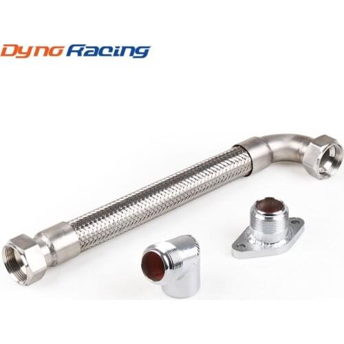 38mm Wastegate Braided Flex SS Dump Tube Pipe Kit Stainless Steel Weld flange