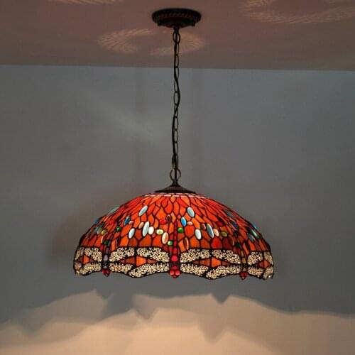 50cm American-Style Simple Retro Creative European-Style Creative Tiffany Colorful Glass Living Room Dining Room