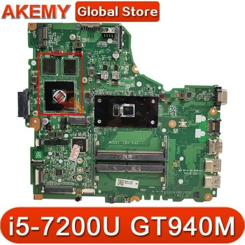 DAZ8VMB18D0 For ACER E5-475G notebook motherboard CPU i5 7200U GT940M DDR4 100% trabalho de teste Mainboard