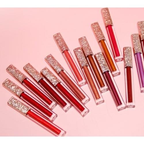 Metal Square Tube Lip Gloss Nonstick Cup Easy To Color Long Lasting Cosmetics Private Label Wholesale