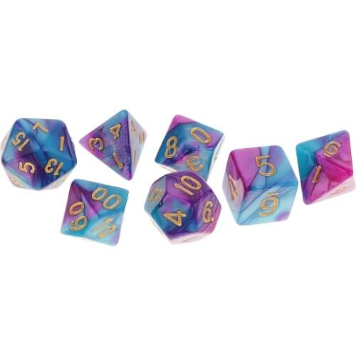 Set/14pcs 1.6cm/0.62'' Polyhedral Dice Die D20 D12 D10 D8 D6 D4 Table Games for Dungeons & Dragons DND MTG RPG Toy