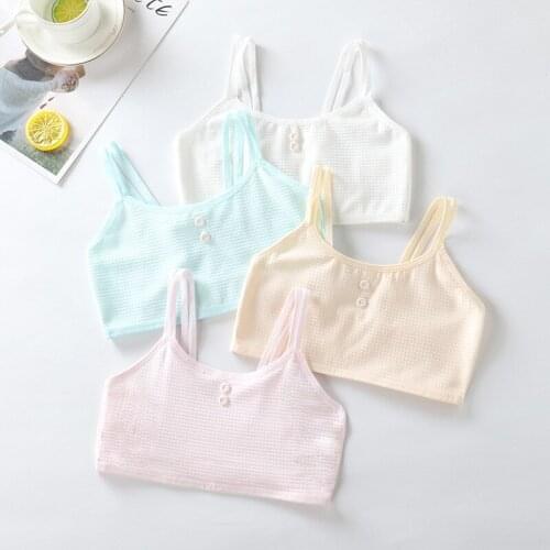 5pcs Young Girls Cotton Underwear Teenage Training Sports Bra Top For Teens 8-16 Years Adolescente Lingerie Teen Bras