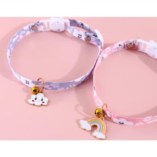 Newset Rainbow Fashion Pendants Cats Collars Hot Sales Flower Bells Puppy Dogs Cute Cloud Pendant Collar Chic Pets Supplies