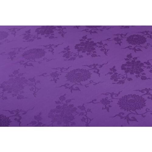 Folding peony treasure pattern silk fabric traditional silk pattern cheongsam dress fabric purple