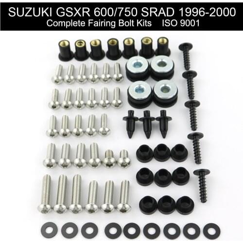 For Suzuki GSXR 600 750 SRAD 1996-2000 Motorcycle Full Fairing Bolts Kit Stainless Steel Clips Nut Bodywork Screws