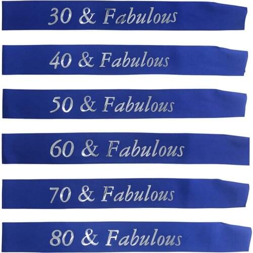 30 40 50 60 70 80 & Fabulous Birthday Sash for Women Men 30th 40th 50th 60th 70th 80th Birthday Party Decorations Supplies