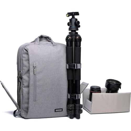 Roadfisher Casual Light Weight Mens Womens DSLR Digital SLR Camera Backpack Travel Rucksack Bag Insert Case For Canon Nikon Sony