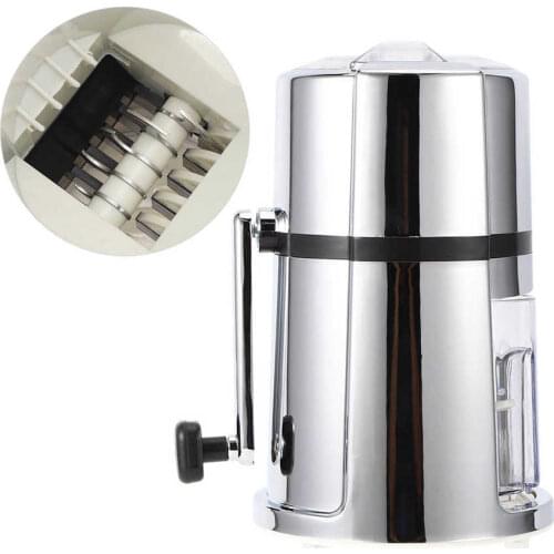 Ice Maker Machine Manual Ice Crusher Commercial Household Portable Shaved Ice Crusher with Stainless Steel Blade Shaved Ice