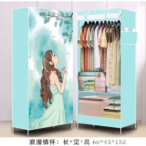 Wardrobe Storage Cabinet Cartoon Cloth Non-woven Fabric Panoramic Folding Cloth Wardrobe 3D Wardrobe Small Wardrobe Furniture