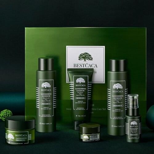 LAIKOU Black Ganoderma 6PCS Face Skin Care Product Repairing Moisturizing Oil Control Not Greasy AntiAging Unisex Face Skin Care