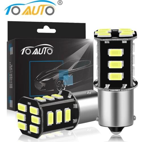 2pcs P21W BA15S LED 1156 BAU15S PY21W LED Bulbs 1157 BAY15D P21/5W Car Lights 6000K White Brake Lights Reverse Lamp DRL