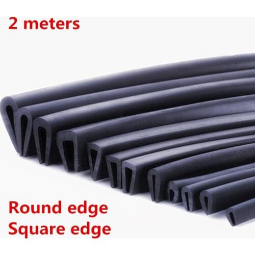 2meter Rubber U Strip Edge Shield Encloser Bound Glass Metal Wood Panel Board Sheet for Cabinet Vehicle Thick 0.5mm - 10mm Black