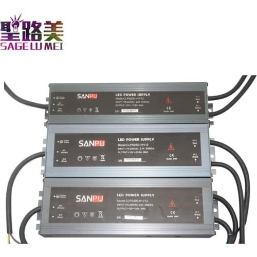 Ultra-thin waterproof LED power supply outdoor 110V 220V AC to DC12V 24V led driver 45W/60W/100W/150W/200W/250W/300W Transformer