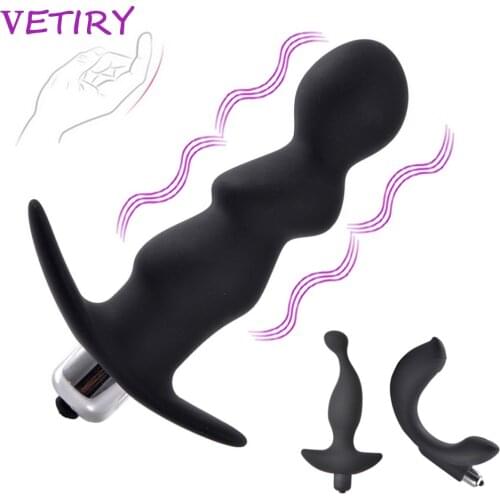 VETIRY Powerful Prostate Massager Anal Vibrator Silicone Vibrating Butt Plugs Anal Sex Toys for Men Silicone Anus Massage