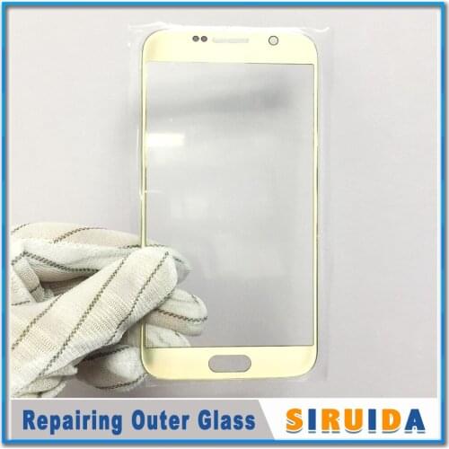 High Quality LCD Front Outer Lens For Samsung Galaxy s6 G920 G920F Broken Touch Screen Glass Replacement
