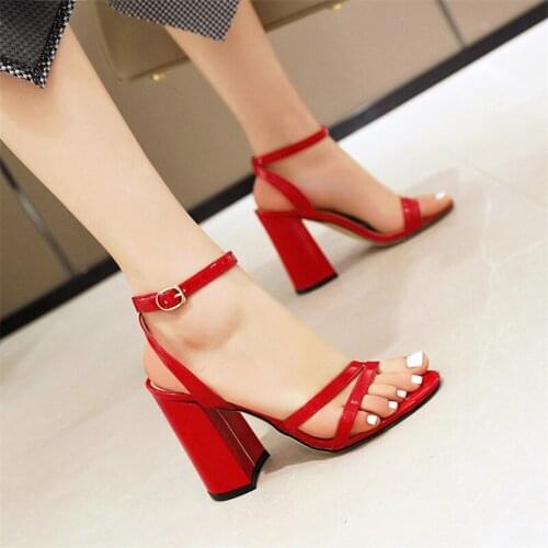 Sexy super high heels women gladiator sandals shoes new 2020 open toe ankle strap block heel party shoes