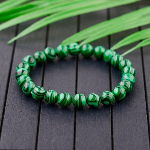 DOUVEI 2018 Prayer Natural Green Malachite Stone Bracelet For Women Nutural Charm Men Bracelets & Bangles Pulseras AB139