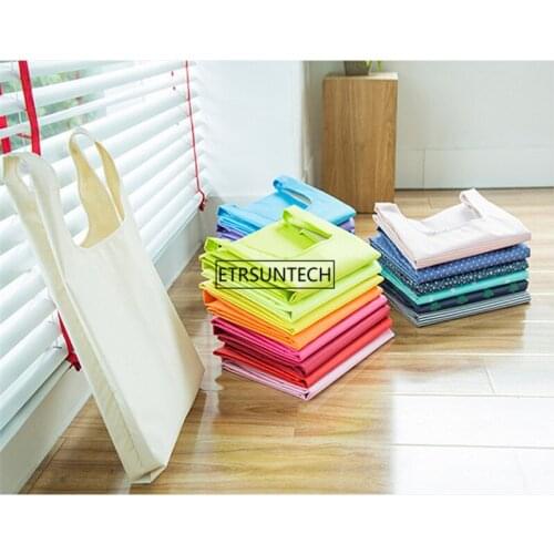 100PCS Shopping Bag Custom Eco Reusable Travel Tote Bag Nylon Shoulder Folding Handbags Book Storage Bag