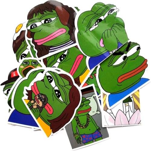 17Pcs/Lot Sad Frog Graffiti Sticker For Laptop Luggage Skateboard Car Motorcycle Snowboard Decal Toy Stickers