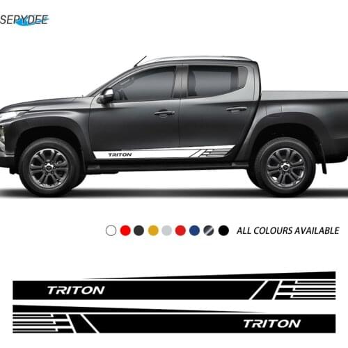 2PCS Car Body Door Side Skirt Stripe Stickers Graphic Vinyl Film Decals for Mitsubishi L200 Triton Pickup Car Accessories