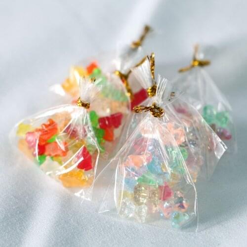 Yamily 2Pcs/Resin Dollhouse Candy Bag Charm Mini Candy Canned Bag DIY Making Pendant Jewelry For Keychain Earrings Necklace