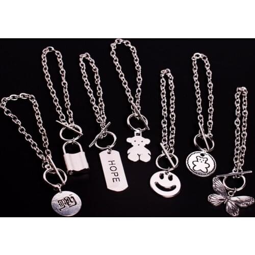 23 Style Punk Hip Hop Life Tree/Smiling Face /Lock /Animal Charms Bracelet for Women Men Vintage Handmade Bracelet Jewelry Gifts