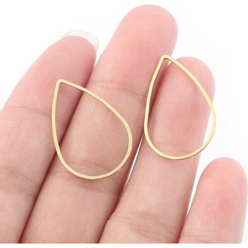 50pcs Raw Brass Open Charms Open Hollow Waterdrop Teardrop Frame Pendant Jewelry Earring Necklace Jewelry Making Findings