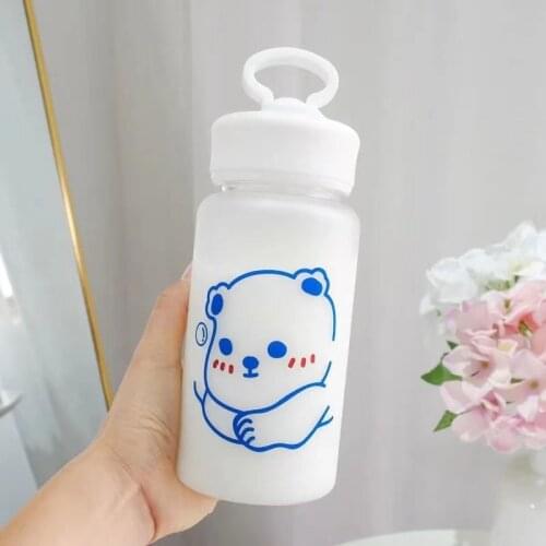 500ml lucky Transparent Plastic Water Bottles BPA Free Creative Frosted Water Bottle With Portable Rope Travel Tea Cup b