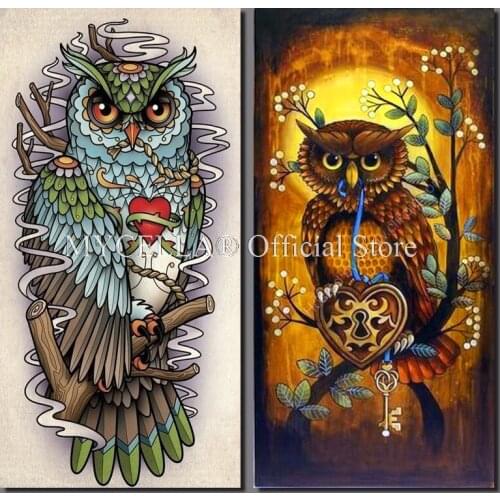 Animals 5D DIY Diamond Painting Cross Stitch Diamond Embroidery owl Needlework Mosaic Pictures full Rhinestones Home Decor